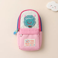 Colorful Smiley Face Zipper Pencil Pouch & Coin Purse Bag