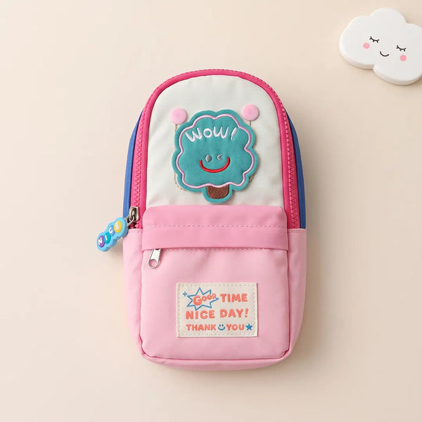 Colorful Smiley Face Zipper Pencil Pouch & Coin Purse Bag