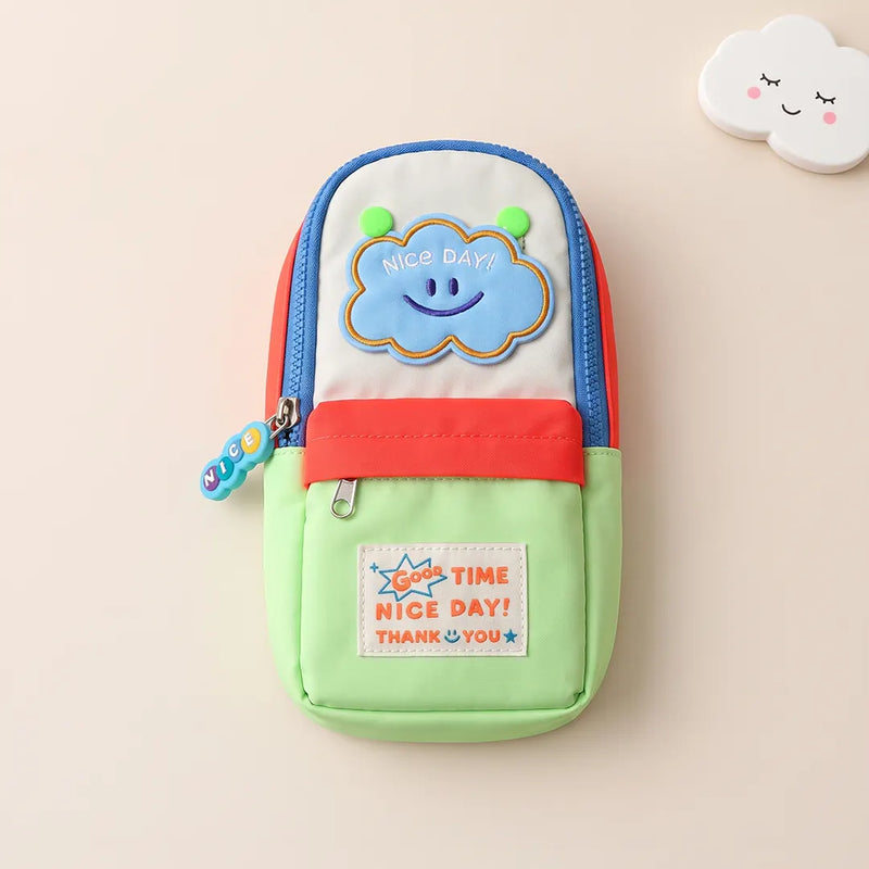 Colorful Smiley Face Zipper Pencil Pouch & Coin Purse Bag