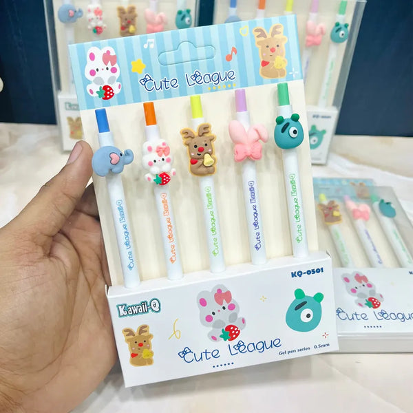 Cute League Gel Pen Pack of 5