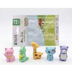Colourful Animal Theme Eraser Pack of 5