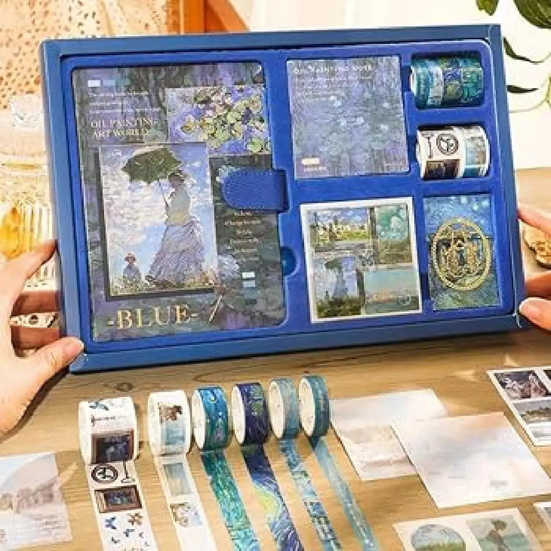 Vintage Aesthetic Blue Scrapbook Journaling Kit