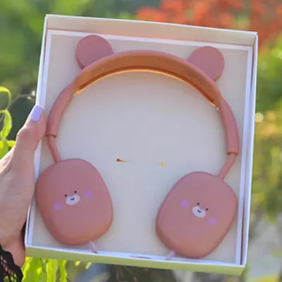Kawaii Cute Bear Stylish Wired Headphones with Comfortable Fit