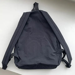Casual Backpack Large Capacity Retro Nylon Backpack - Black