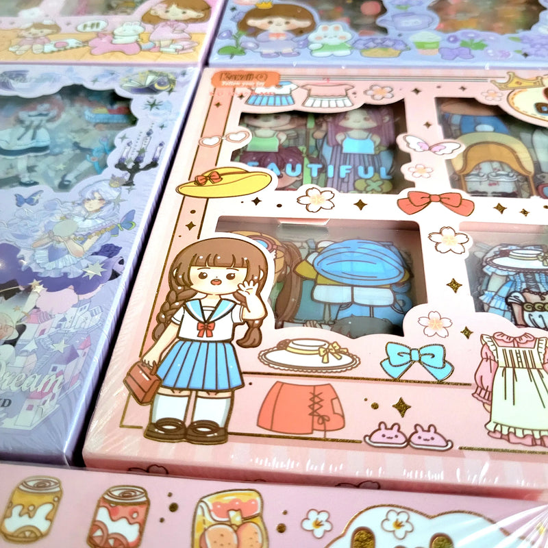 Multi shade Aesthetic Sticker Box for decor