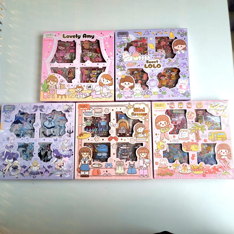 Multi shade Aesthetic Sticker Box for decor