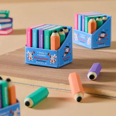 Cute Book & Pencil Style Eraser Set