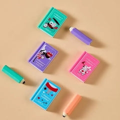 Cute Book & Pencil Style Eraser Set