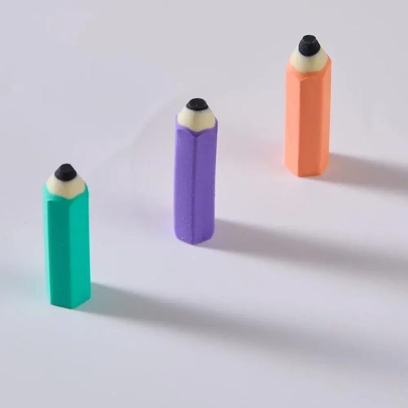 Cute Book & Pencil Style Eraser Set