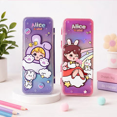 Kawaii Cute Bunny Pencil Box with Whiteboard and Marker
