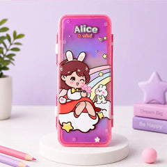 Kawaii Cute Bunny Pencil Box with Whiteboard and Marker
