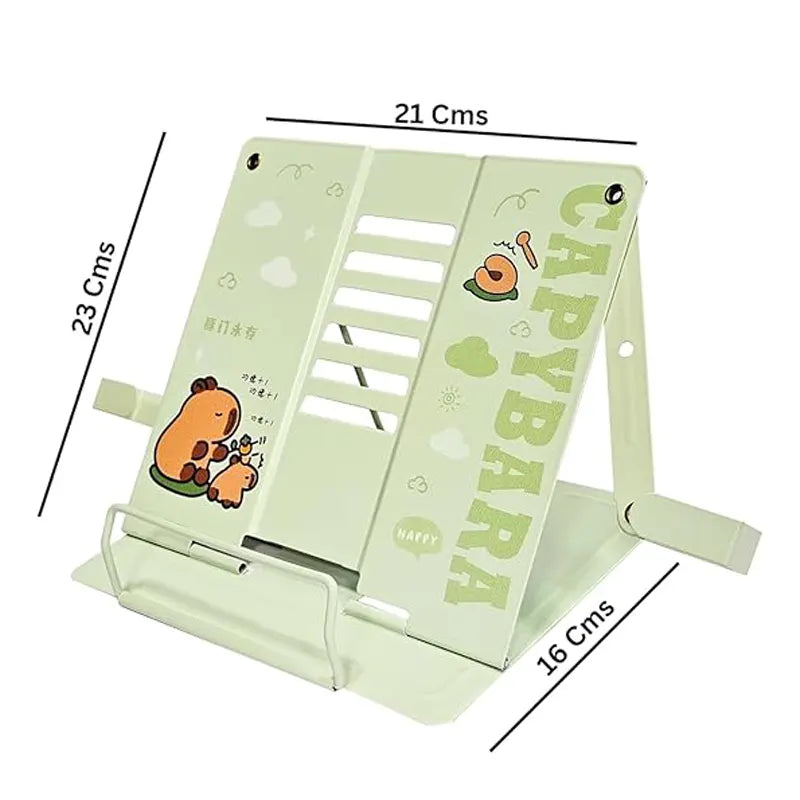 Adjustable Capybara Reading Stand / Book Holder - Green