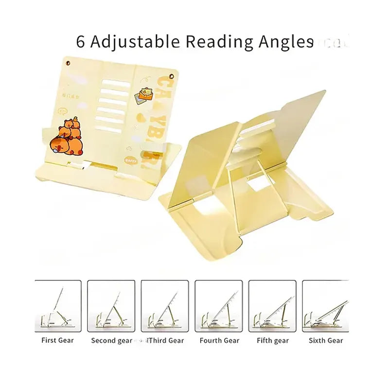 Adjustable Capybara Reading Stand / Book Holder - Yellow