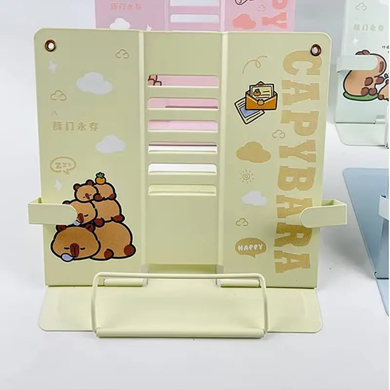 Adjustable Capybara Reading Stand / Book Holder - Yellow