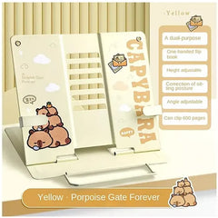 Adjustable Capybara Reading Stand / Book Holder - Yellow