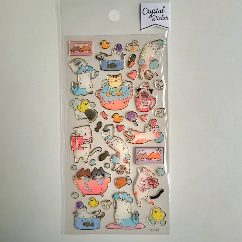 Cute Cat Aesthetic Adventure Single Sheet Stickers