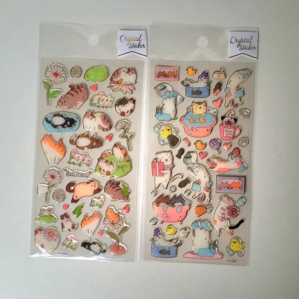 Cute Cat Aesthetic Adventure Single Sheet Stickers