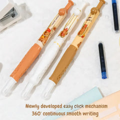 Cute Capybara Retractable Fountain Pen with 2 Ink Refills