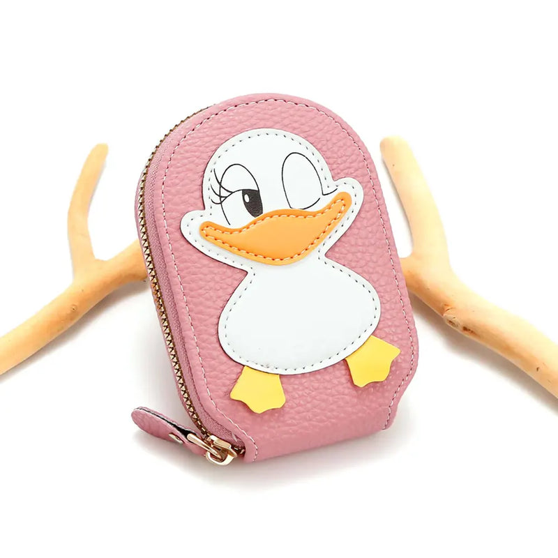 Cute Duck Card Holder - Multi-Slot Accordion Zipper Wallet