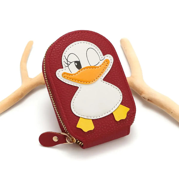 Cute Duck Card Holder - Multi-Slot Accordion Zipper Wallet