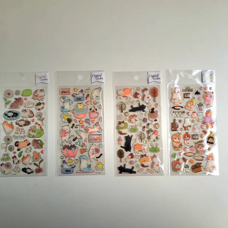 Cute Cat Aesthetic Adventure Single Sheet Stickers