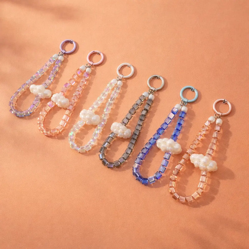 Kawaii Glass Bead Cloud Phone Charm