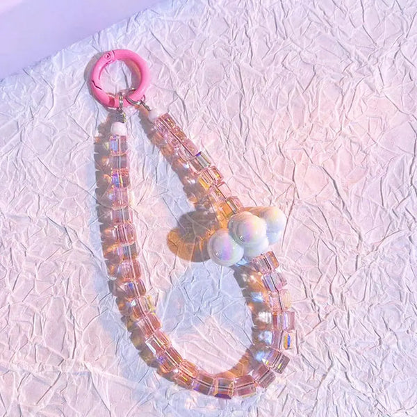 Kawaii Glass Bead Cloud Phone Charm