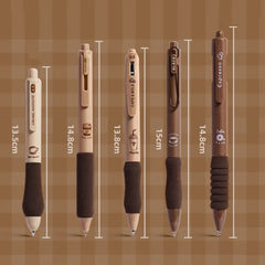 Vintage Coffee Neutral Gel Pen - Retractable Black Ink Pack Of 5