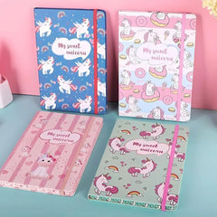 Unicorn Theme Notebook with Elastic Band