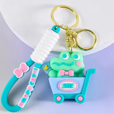 Kawaii Character Keychains With Dino Pair
