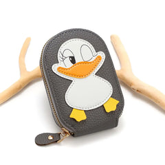 Cute Duck Card Holder - Multi-Slot Accordion Zipper Wallet