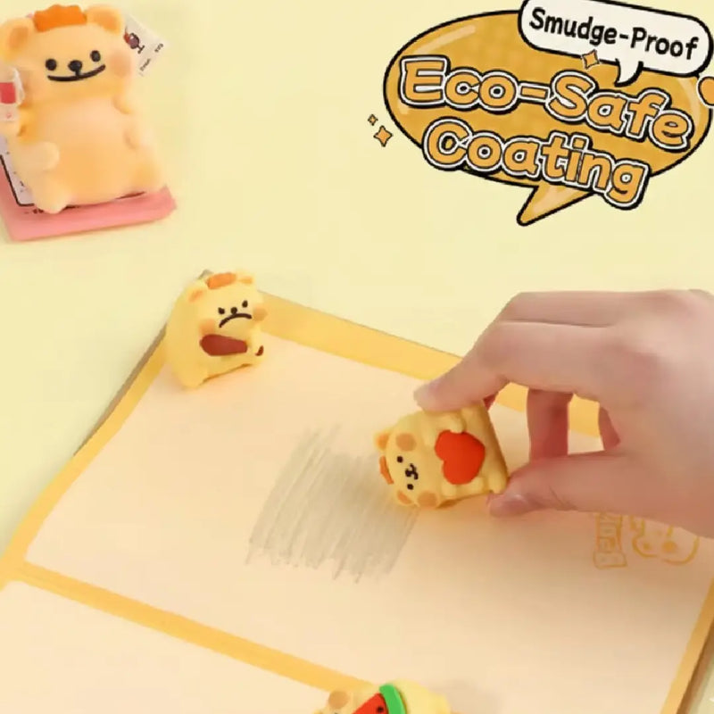 Chubby Bear Eraser – Adorable Tiny Writing Buddy