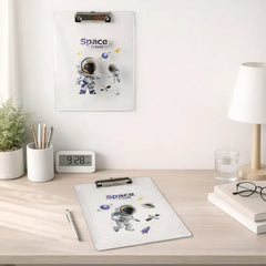 Space Astronaut Design Transparent Writing Pad with Ruler - Clipboard