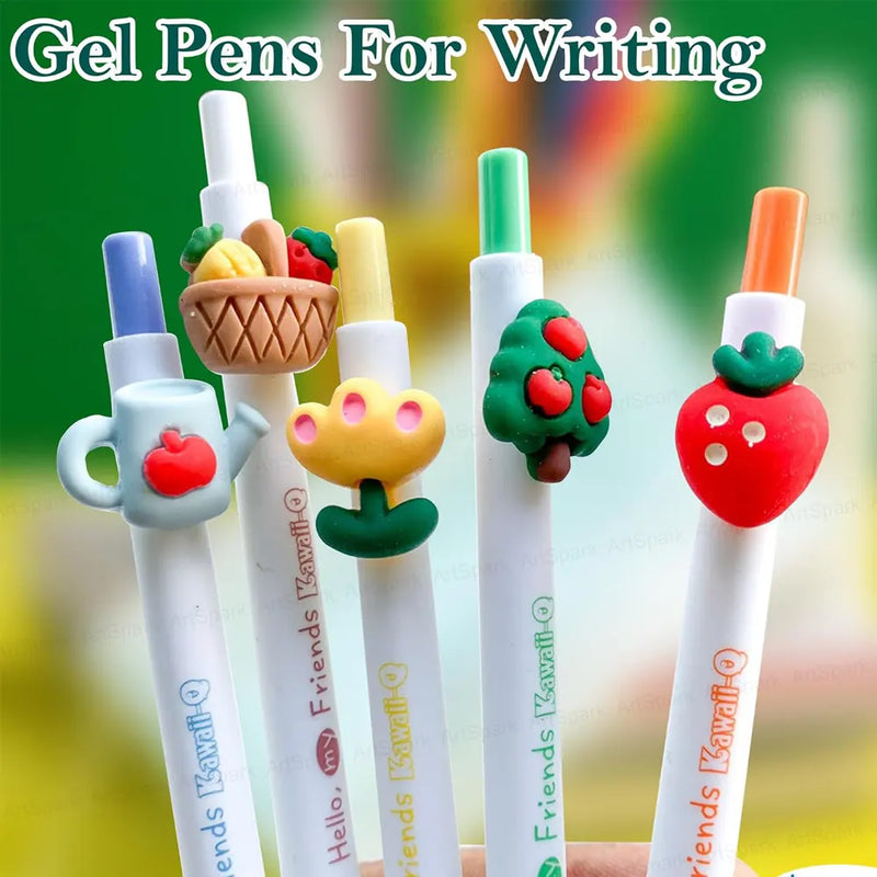 Fruits & Vegetable Badged Gel Pens Pack of 5