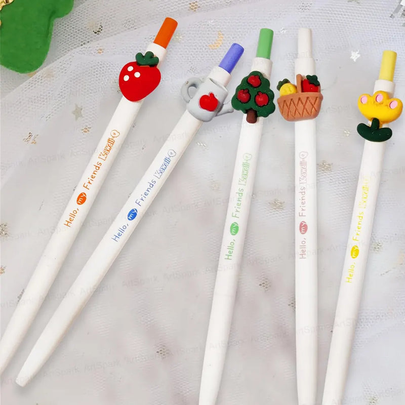 Fruits & Vegetable Badged Gel Pens Pack of 5