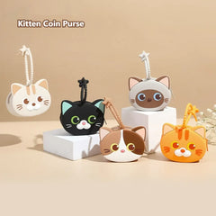 Silicone Kitten Coin Pouch with Hanging Strap