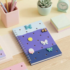 Colourful Spiral Notebook / Panner with Cute Charms