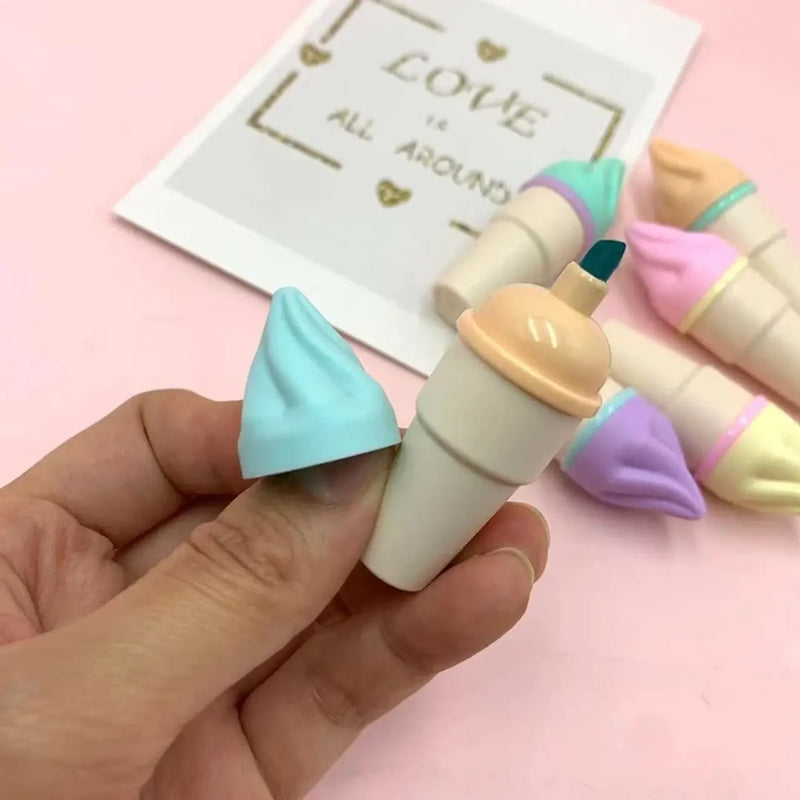 Cone Ice Cream Highlighter - Set of 6 pcs
