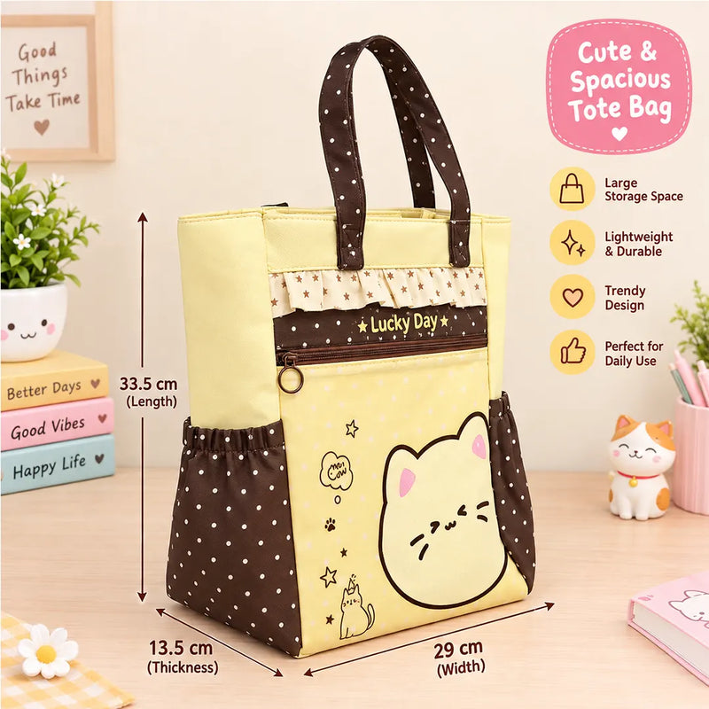 Cute Cat Canvas Tote Bag