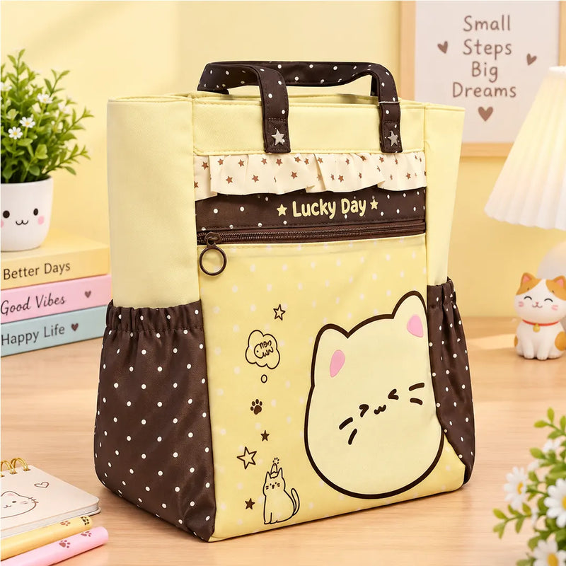 Cute Cat Canvas Tote Bag