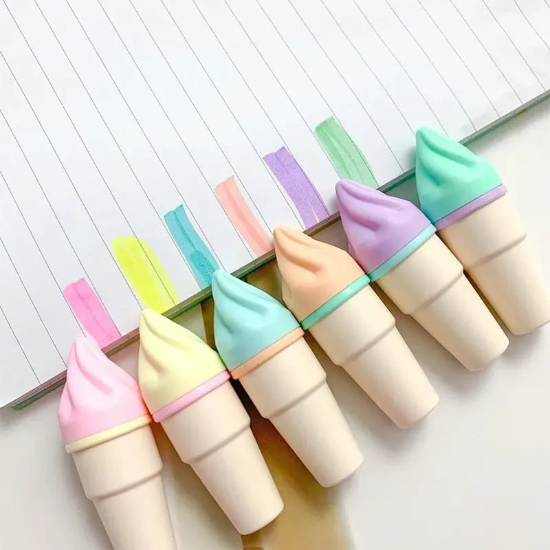 Cone Ice Cream Highlighter - Set of 6 pcs