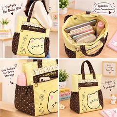 Cute Cat Canvas Tote Bag