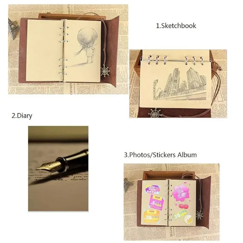 Vintage Retro Style Journal-Scrapbook