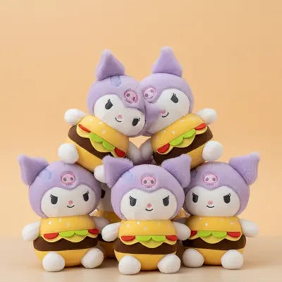 Kuromi Cute Plush Toy with Burger 20cm