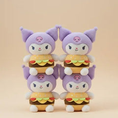 Kuromi Cute Plush Toy with Burger 20cm