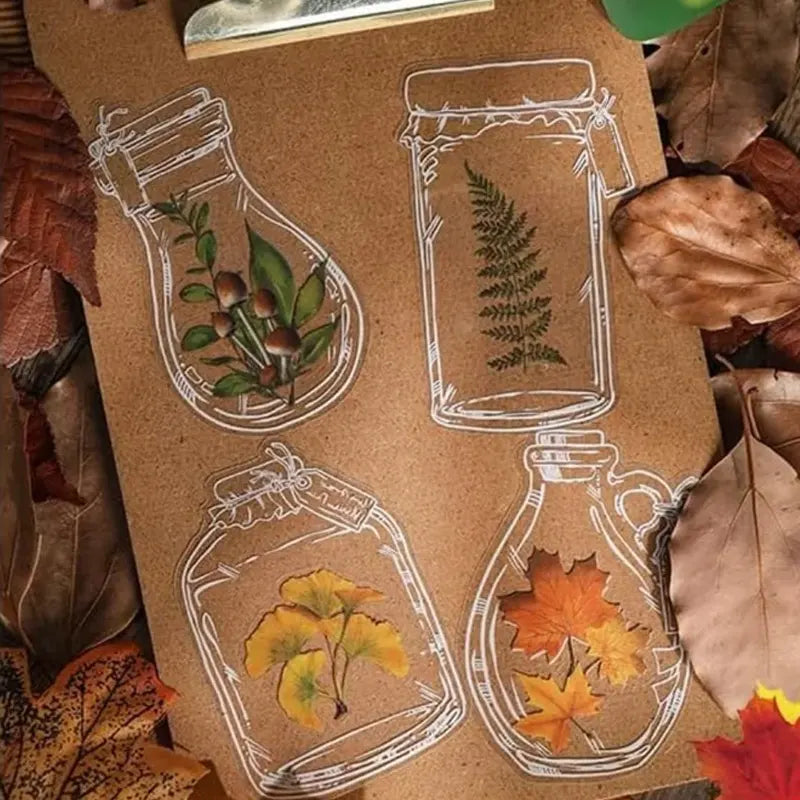 Vintage Autumn Nature Stickers Set