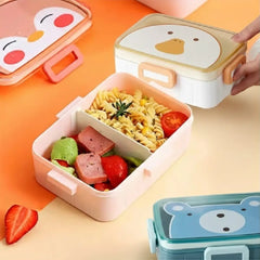 Cute Animal Print Lunch Box with Compartments
