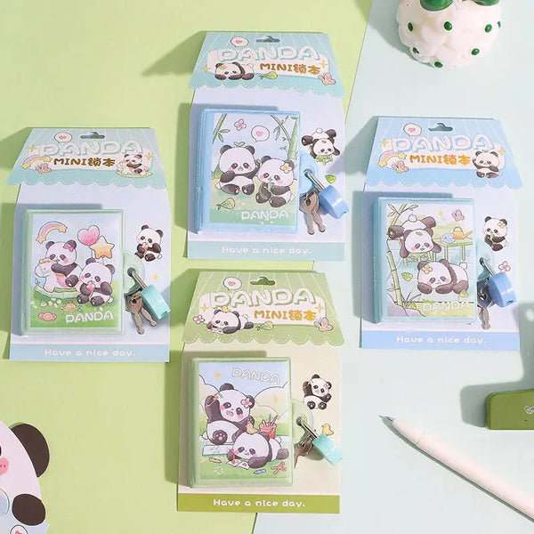 Happy Panda Mini Pocket Diary with Lock & Key