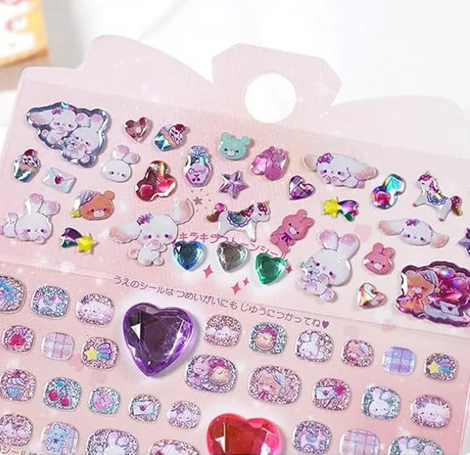 Kawaii 3D Nail Decorative Stickers (Pack of 4)