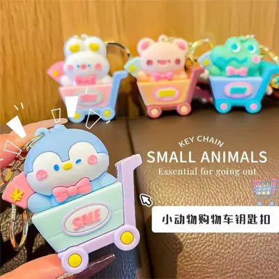 Kawaii Character Keychains With Dino Pair